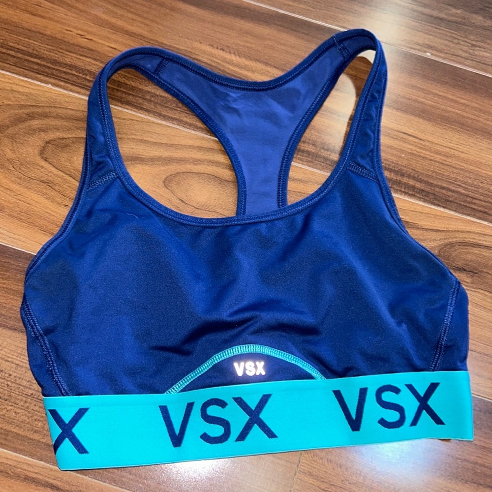 Small VSX sports bra Victoria’s Secret blue racerback